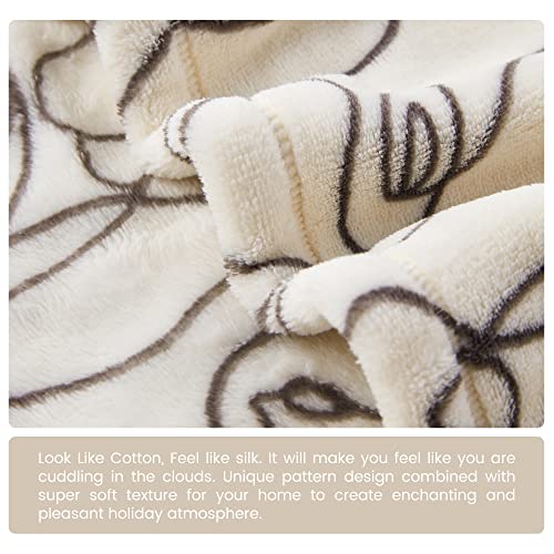 Cozy Bliss Beige Throw Blanket Doggy Face Ultra Soft Throw Blanket Spring Summer Blanket Nap Blanket For Dog Lovers, Doggy Face 50"X60" #TOP6