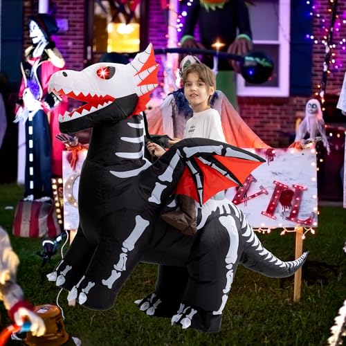 Disfraz Inflable Dragón Esqueleto para Niños miniatura 3