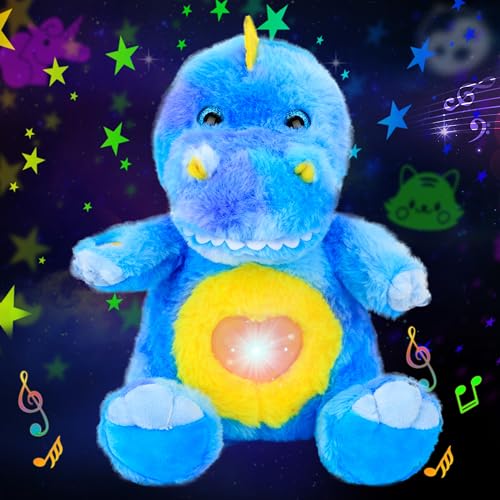 Cuteoy Projecteur d'étoile dinosaure en peluche musical réglable chantant veilleuse animaux lumineux kawaii jouets cadeaux pour enfants