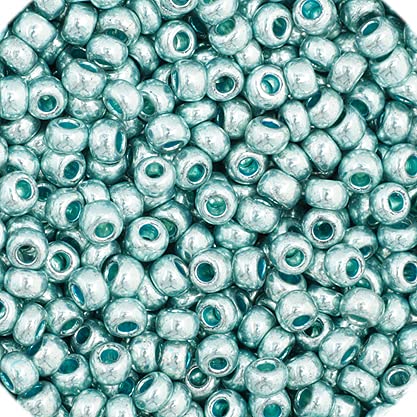 Czech Glass Seed Beads 11/0 Metallic Light Teal SOLGEL - 23Gram Vial of DIY Jewelry Making Beads Preciosa (Jablonex)