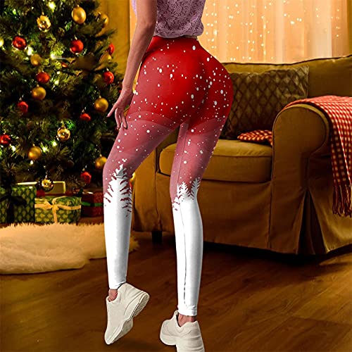 Amikadom Calça legging feminina de lã forrada com lã para meninas adolescentes QO, Vermelho, GG