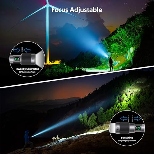 Image of PHILIPS Emergency Light Rechargeable, 60W Handheld Torch Light, 2300 Lumens Super Bright Emergency Lantern, 4500mAh Battery, 850M Coverage, Telescopic Zoom, Aircraft Aluminum Body, Flashlight