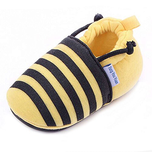 Lidiano Infant/Toddler Baby Non Slip Rubber Soft Sole Cartoon Walking Slip on Shoes Home/Outdoors (5 M US Toddler, 2 Bee)