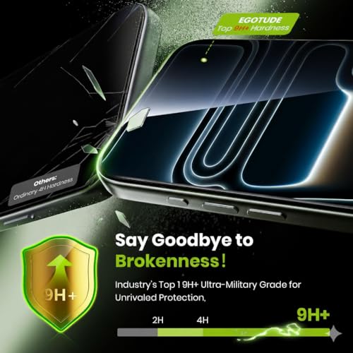 Image of EGOTUDE for iPhone Air Tempered Glass 9H Hardnes Edge-To-Edge Coverage Screen Guard Protector with Easy Fit Auto Dust Removal Kit