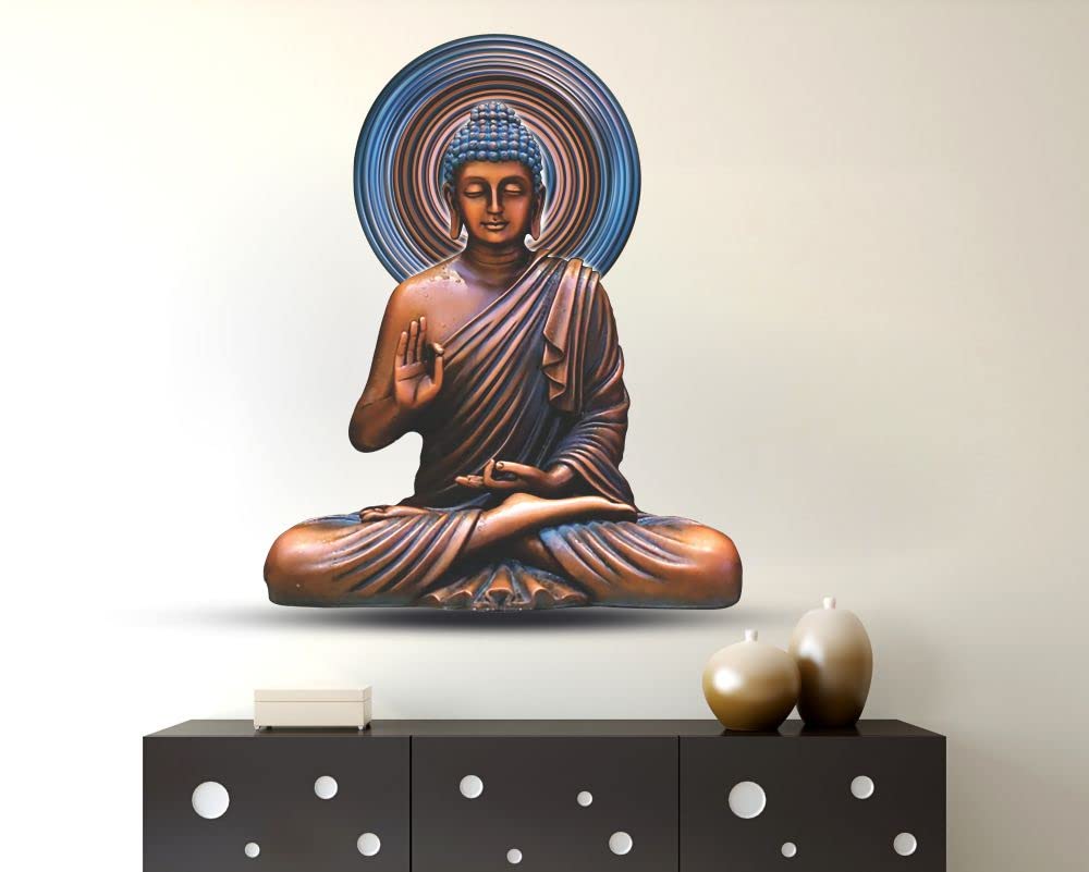 DivineDesigns Vinyl Brown Buddha Wall Sticker, Self-Adhesive, Wall, 10 Mm, 510 Mm
