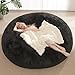 Bean Bag Cover (No Filler), Faux Fur Comfy Bean Bag Covers for Adults, Washable Beanbag Chair Cover, Fluffy Plush Giant Bean Bags Chairs Covers for Teens Kids Girls, Anti-Slip, 5FT, Black