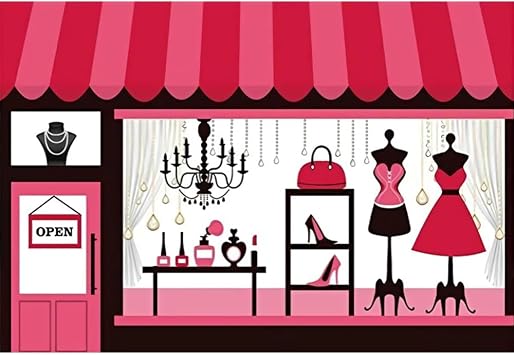 Leowefowa Fashion Boutique Backdrop 6x4ft Female Women Dress Store Girls Ladies Birthday Background for Photography Event Girls Party Decoration Portrait Photo Shoot Studio Photo Booth Props