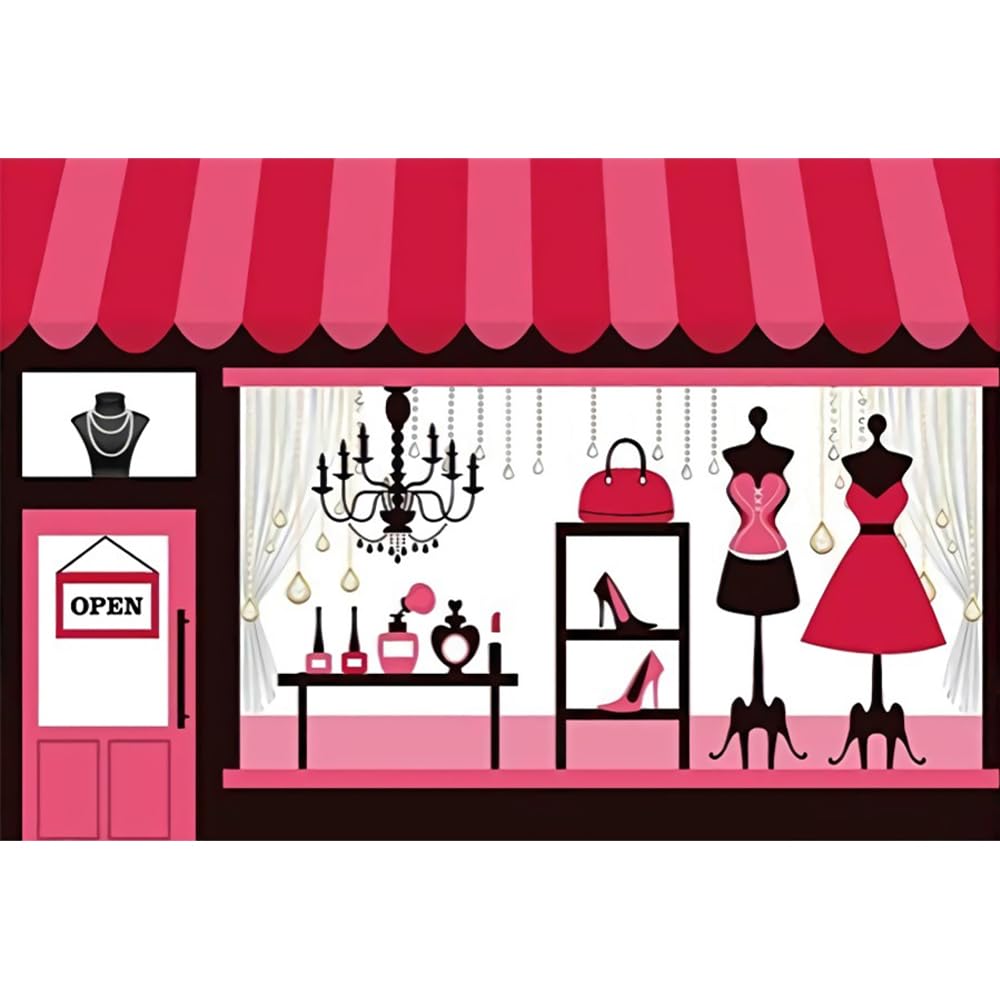 Leowefowa Fashion Boutique Backdrop 6x4ft Female Women Dress Store Girls Ladies Birthday Background for Photography Event Girls Party Decoration