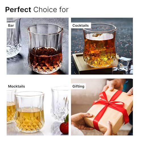 Image of UMAI Whiskey Glasses Set of 2 (270ml Each) | Lead Free Neat Whiskey Glass | Diwali Gift | Heavy Bottom Drinking Glass | Crystal Glass Diwali Gift | Glass for Drinks | Cocktail Glasses