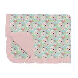 KicKee Pants Print Ruffled Toddler Blanket, Made from Viscose from Bamboo Fabric, Easy Transition fr