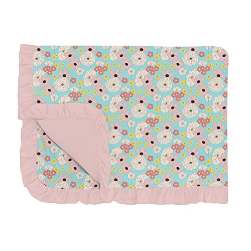 Kickee Pants Print Ruffled Toddler Blanket, Made From Viscose From Bamboo Fabric, Easy Transition From Crib To Bed, Silky Soft Baby And Kid Blankets (Summer Sky Flower Power - One Size) #TOP19