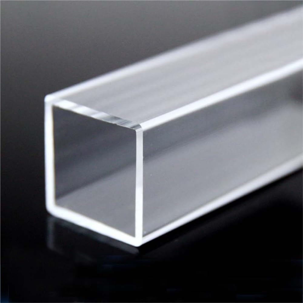 Tube acrylique rigide transparent carré creux PMMA pour présentoir et vitrine