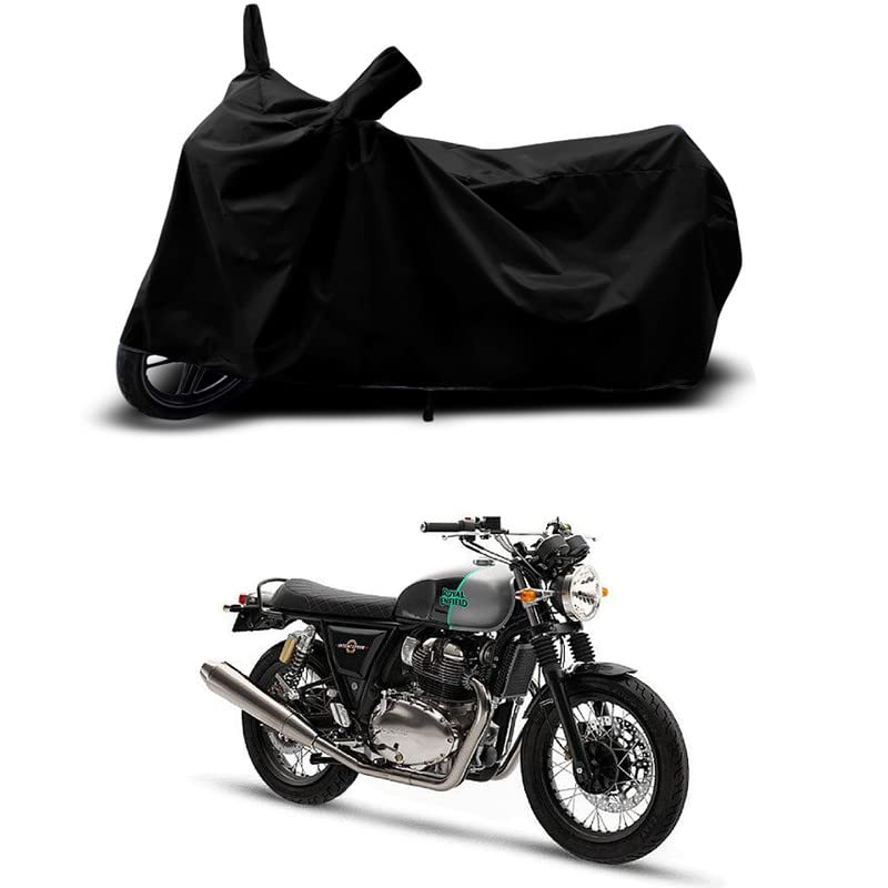 Image of 100% Scratchproof /UV-Rays /Heat Protection /Birds Dropping /Water Resistant /Dust Proof /Waterproof /Bike Scooty Two Wheeler Body Cover Compatible for Interceptor 650 Mark All Varients[Black]
