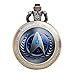 Produktbild Star Trek Blau Logo-Wappen antik Bronze Effekt Retro/Vintage Case Herren Quarz-Taschenuhr Halskette  auf 81,3 cm Zoll/80 cm Kette
