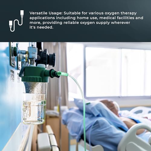 Image of ResOne 7Ft Oxygen Supply Tubing, Crush Resistant, Standard Connectors for Nasal Cannulas, Cannula Nasal Tubing, Oxygen Concentrator - Green