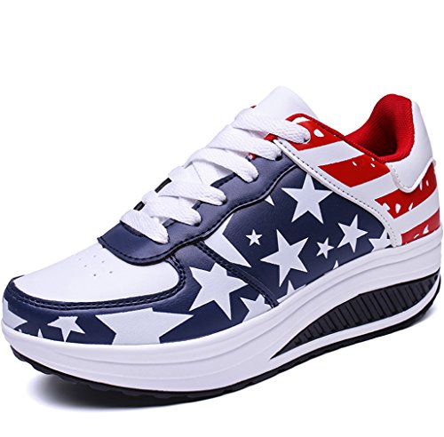 Solshine Damen Mädchen Plateau mit Keilabsatz Walkmaxx Schuhe Runners...