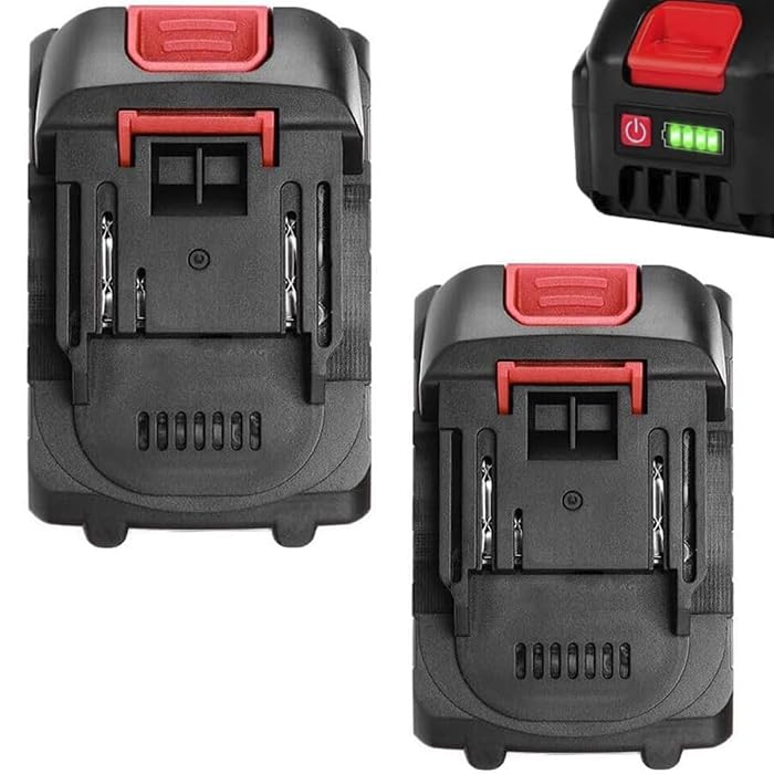 2x Batteria di Ricambio 4000 mAh, per Dispositivi Elettrici come Sega, Motosega, Smerigliatrice,con Powercheck, Batteria di Ricambio da 4,0 Ah