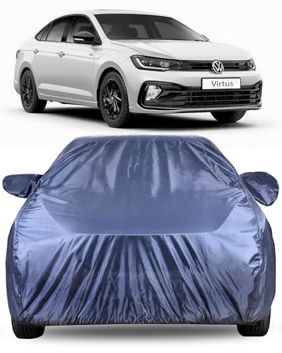 Image of Autofact Premium Car Cover for Virtus | All Weather Water-Resistant Full Body Car Cover | Light-Weight Triple-Stitched Outdoor Shield with UV Protection, Dustproof & Heat-Resistant