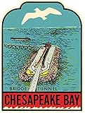 Chesapeake Bay Bridge Tunnel Vintage Decal Sticker Souvenir