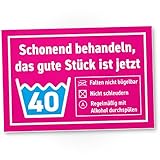DankeDir! Das gute Stück ist Vierzig - 30 x 20 cm Schild - Partydeko Geburtstagskarte Geschenkidee Geburtstagsdeko - Geschenk Geburtstagsgeschenk 40. Geburtstag 40 Jahre Männer & Frauen 40er