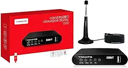 Conversor Tomate 666 + Antena Digital Tomate | Kit Completo para TV Digital com Controle Remoto, Cabo HDMI, Full HD, Pronto para Instalação