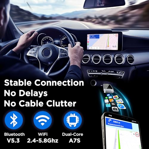 image for vnilrgle Wireless CarPlay Adapter 2024 Upgrade, Plug and Play, No Late