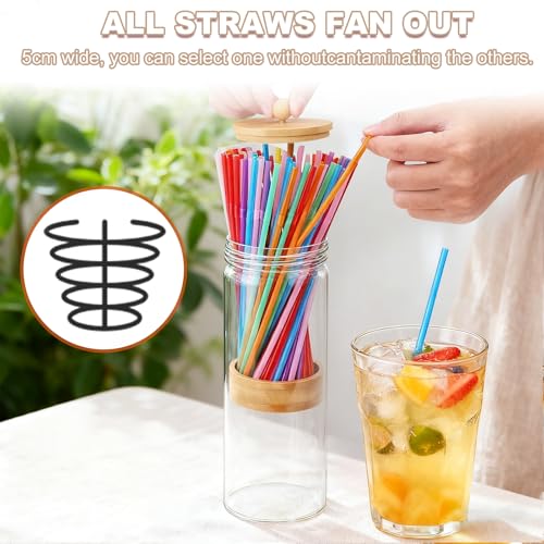 50% Off Acrylic Straw Dispenser with 100 Colorful Straws - Image 4