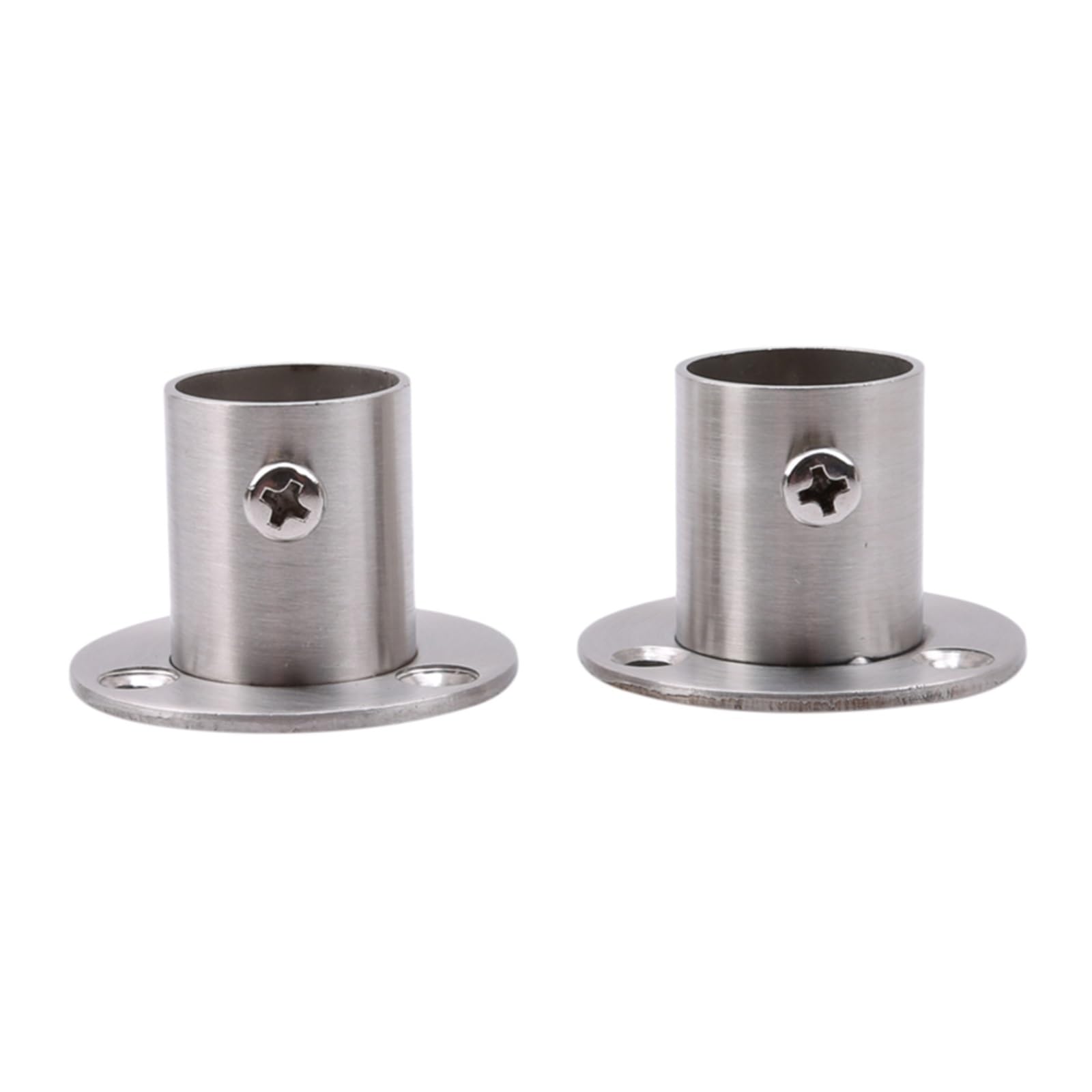 Wbtajzhy 22Mm Thick Closet Brackets Wardrobe Hanging Rail Rod Flange Seat 2 Pcs Stainless Steel 19-32Mm