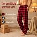 JTPW Men's 100% Cotton Flannel Sleep Pajama Pants With Pockets, Black Red Check, Size: L