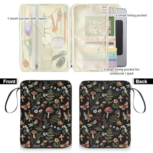 Bolimoss Buchhülle mit Griff, groß, PU-Leder, wasserdicht, mit Reißverschlussfächern für Taschenbuch, Geschenke für Leserliebhaber, Lehrer