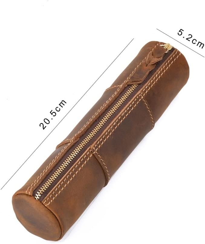 Pila Chain Pen Bag Leather Handmade Zero Wallet Student Stationery Storage(E)
