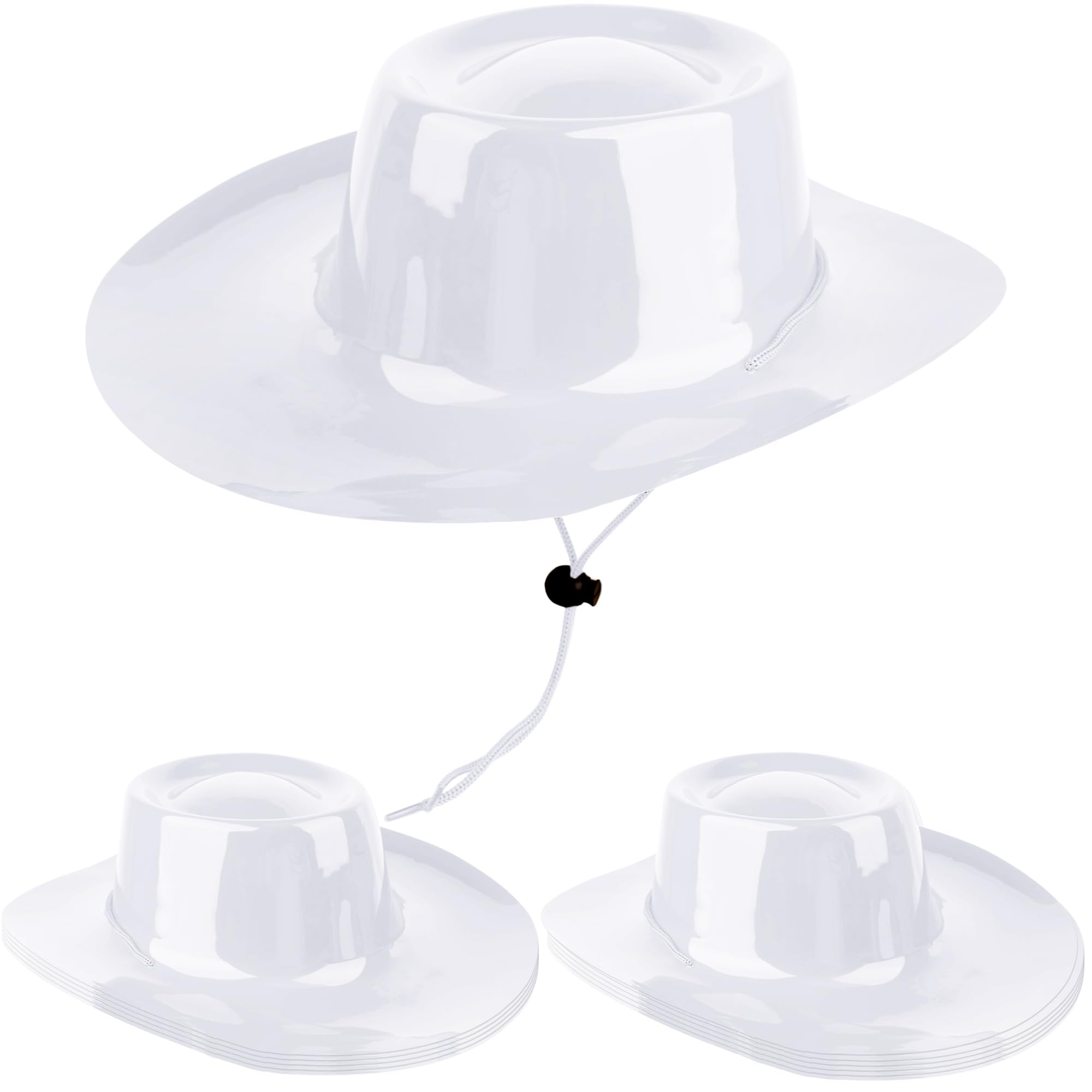 SGBETTER 12 Pcs Plastic Cowboy Hats Western Cowgirl Hat Cowboy Costume Hat Bulk for Adult Men Women Halloween Cosplay Party (Color Set 3)