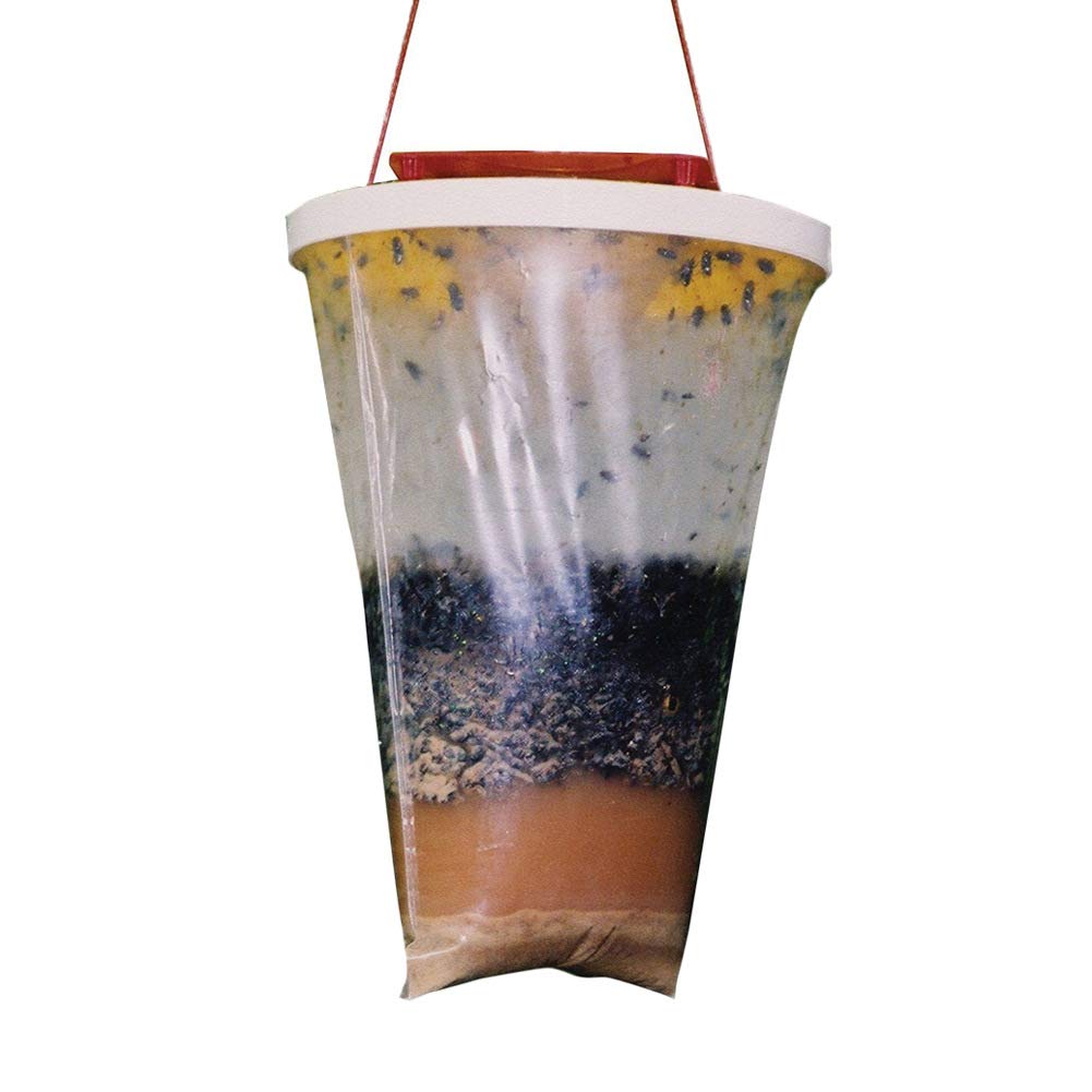 Fly Trap Bag, Fly Catcher Outdoor Indoor Disposable, Large Capacity Ranch Fly Trap Catcher Bags with Fly Bait, Hanging Fly Traps Killer for Outdoor Garden Farm Horse Barn