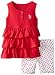 U.S. POLO ASSN. Little Girls' Ruffle Tank Top and Twill Short