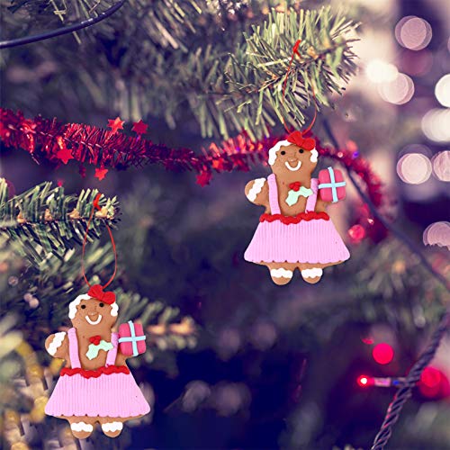 BESPORTBLE 4 Peças de Ãrvore de Natal Boneca de Gengibre Enfeite de Ãrvore de Natal Em Pvc para Fest