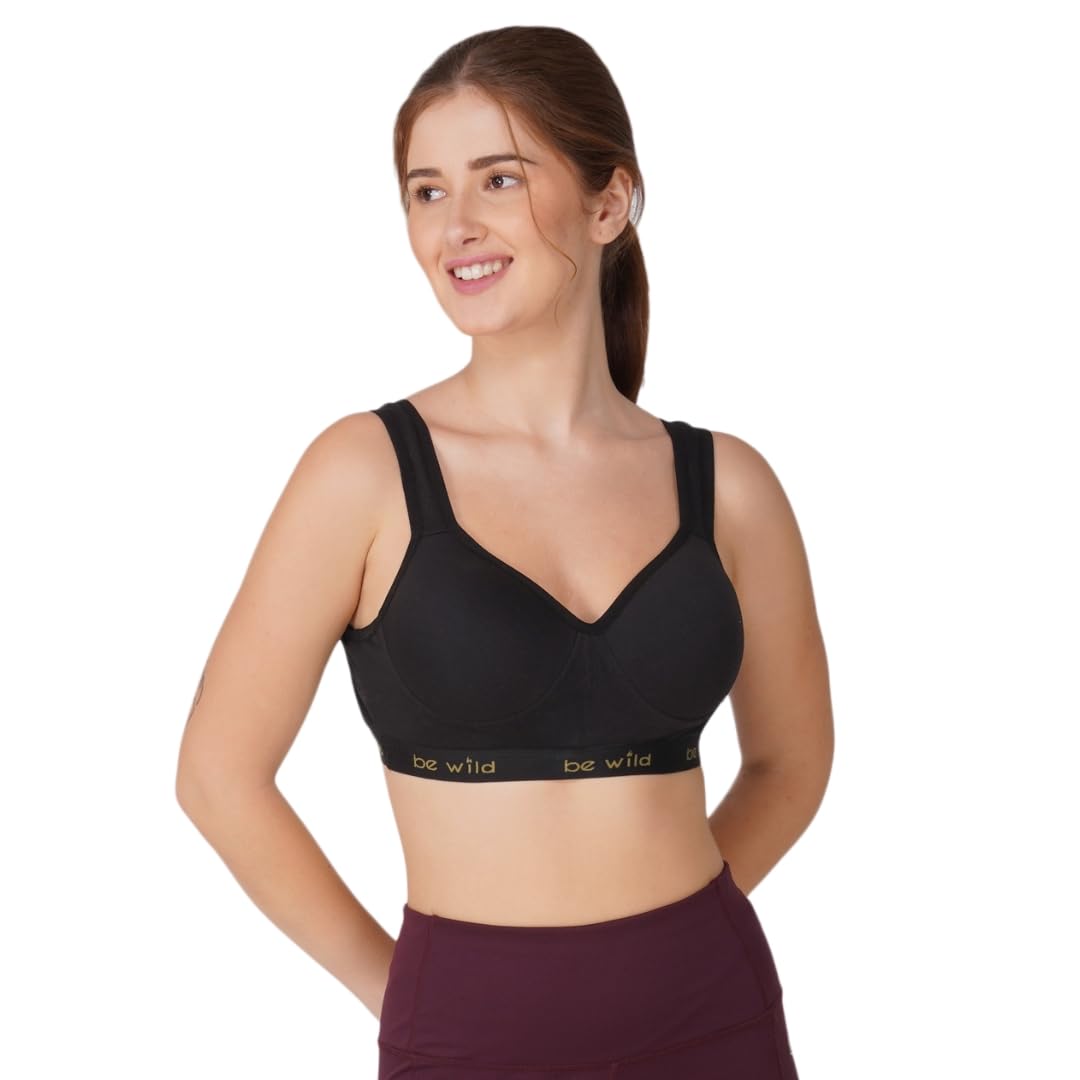 Women High Impact Sports Bra | Heavily Padded Supportive Workout Bra | Comfortable Moisture Wicking Fabric | Perfect for Running Yoga Gym Fitness Activities