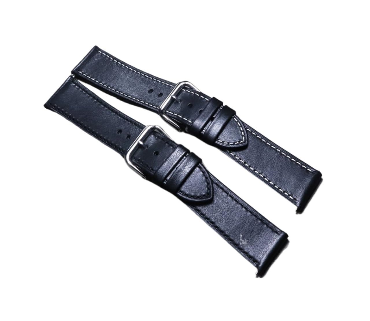 Leder-Uhrenarmbänder, Leder-Ersatz-Uhrenarmband, handgefertigtes Uhrenarmband, echtes Leder, atmungsaktives Armband, 18/19/20 mm, 21 mm, 22 mm, Vintage, schwarzes, lässiges Armband