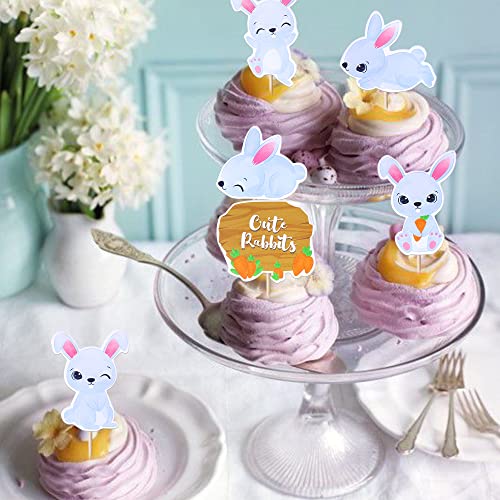 36 Pack Easter Cupcake Toppers Double Sided Cute Rabbit Carrot Easter Bunny Cupcake Picks For Happy Easter Spring Baby Shower Birthday Theme Cupcake Decorations Party Supplies #TOP5