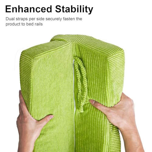 Image of AEOCOO Bed Bumpers for Toddlers, Size 2.3 Ft, Toddler Bed Rail Bumper Protector for Loft Beds & Bunk Beds, Premium Soft Memory Foam Bed Guardrail, Anti-Bump | Fall Prevention, Green