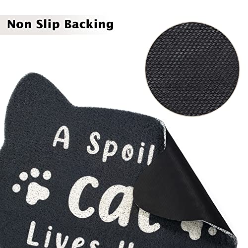 Sunlit 30" x 23.4" Cute Cat Mats, Indoor Outdoor NonSlip Front
