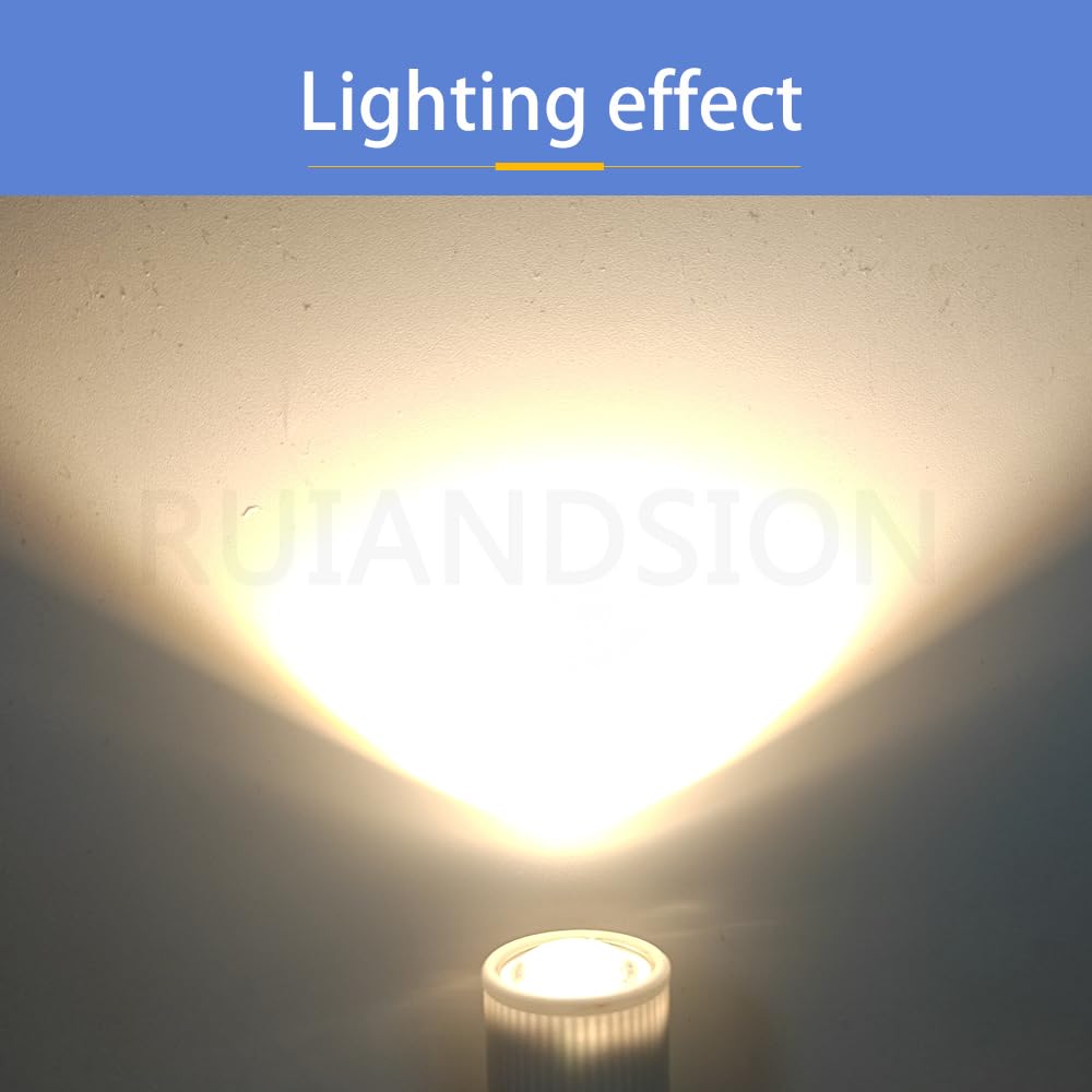 Ruiandsion G9 LED-Lampe 3W Warmweiß 3000K, Keramik-Chip EMC 85-265V G9 Leuchtmittel, Strahlwinkel 38°, Energiesparend Nicht Dimmbar für Kronleuchter, Wandleuchten, Möbelbeleuchtung (12er Pack)