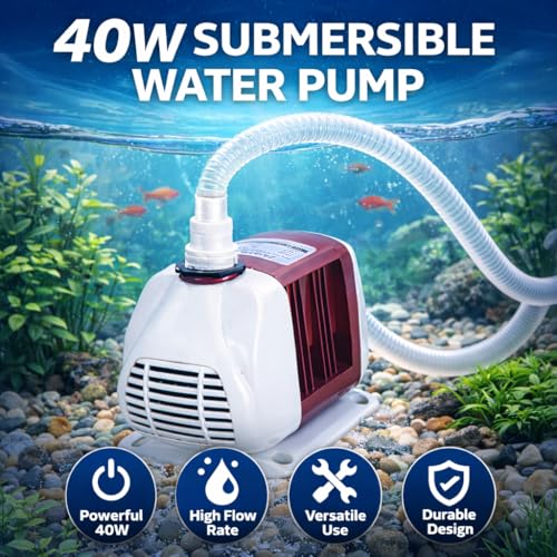 Image of Depron 40 Watt Multipurpose Submersible Water Pump | Thermal Overload Protection | Auto Restart After Cooling | For Air Cooler, Aquarium, Pond, Fountain, (40 Watt Subo Maroon)