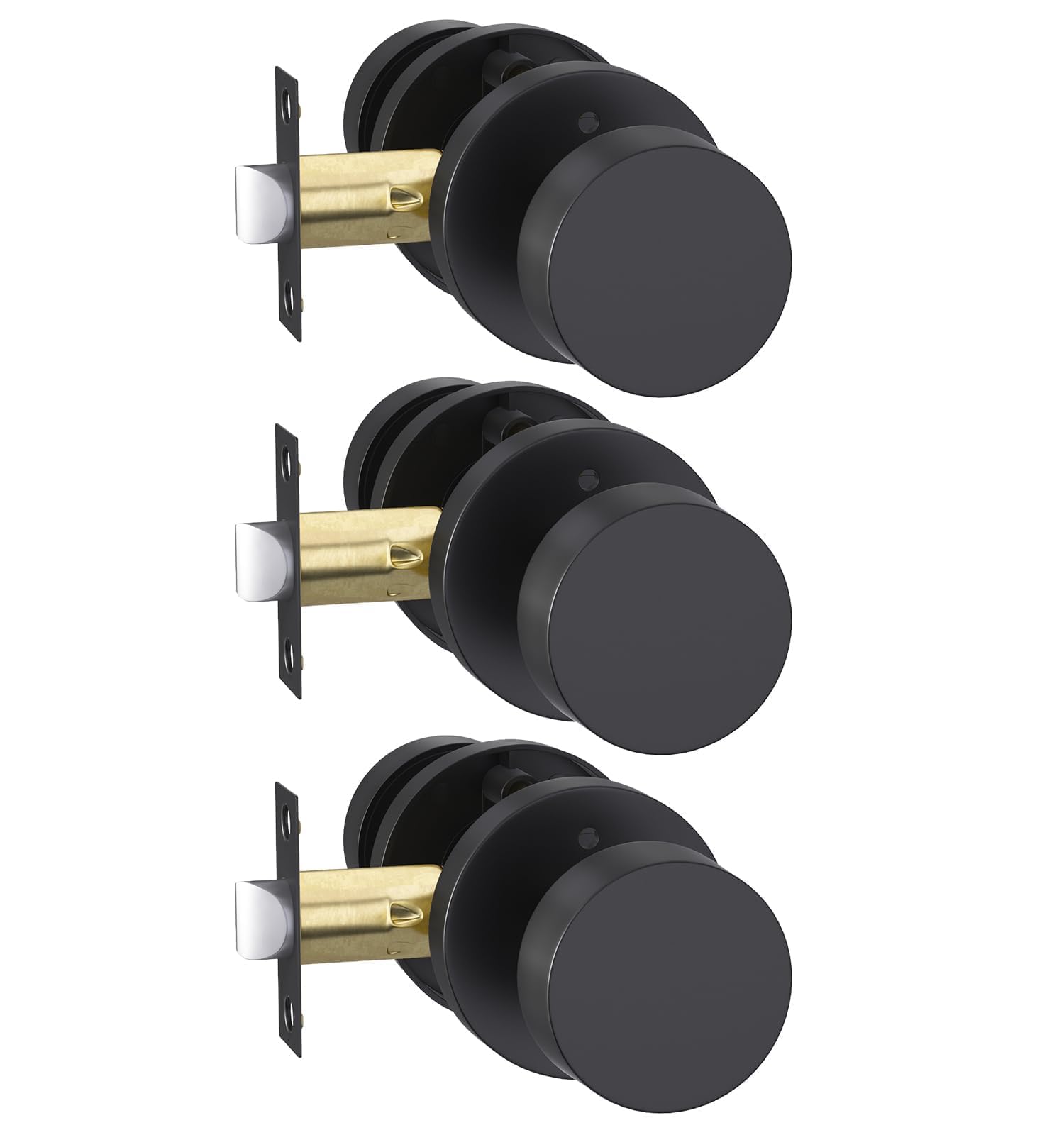 Goldenwarm Matte Black Door Knobs - 6 Pack -13