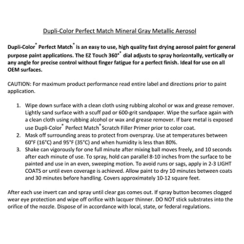 Image of Dupli-Color Perfect Match Premium Automotive Paint, Mineral Gray (M), 8 oz