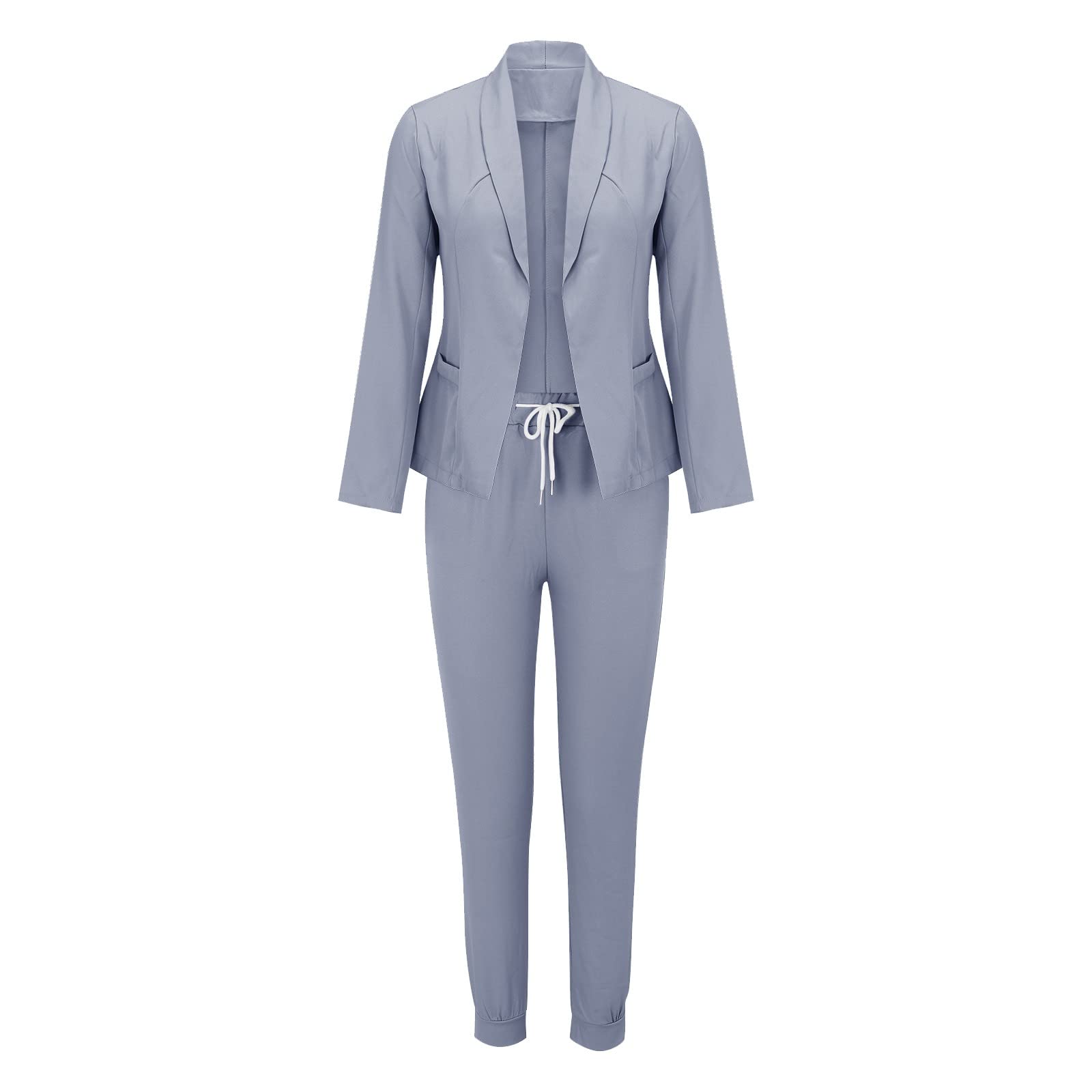 Conjunto de mujer elegante chándales de mujer, tallas grandes, manga larga, blazer de manga larga, pantalones de oficina, 2 piezas, primavera y otoño, para ceremonia para bodas y fiestas