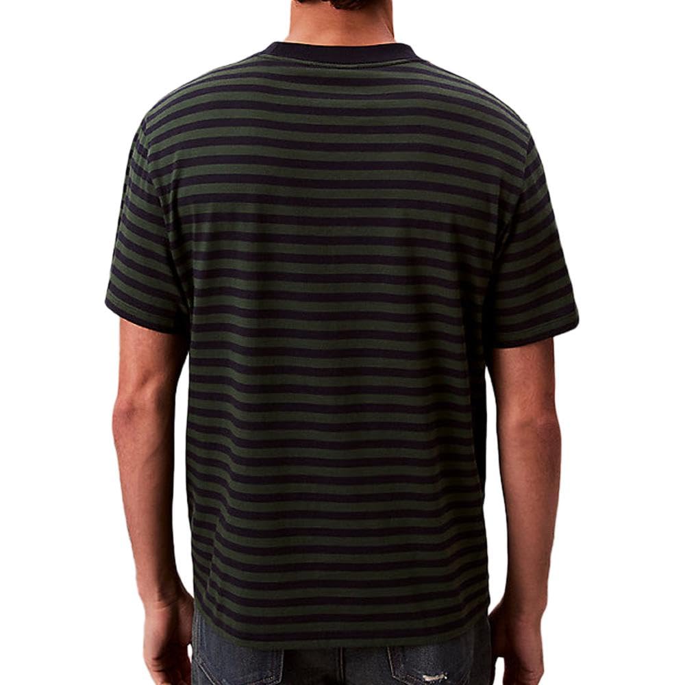 Calvin Klein Jeans Maglietta da uomo a righe verde/marina