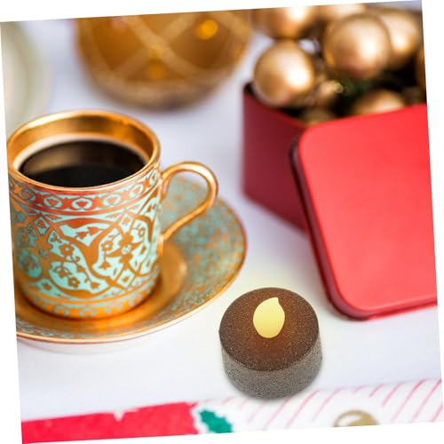 Velas de té sin llama LED con luz amarilla fija decorativas para centros de mesa 4