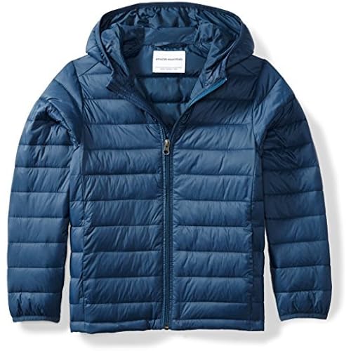 Amazon Essentials Boys Lightweight Water-Resistant Packable Hooded Puffer Jacket