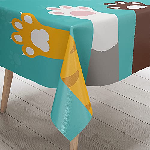 Nappe rectangulaire chaton 140x200cm imperméable en toile imprimée 3D - 4