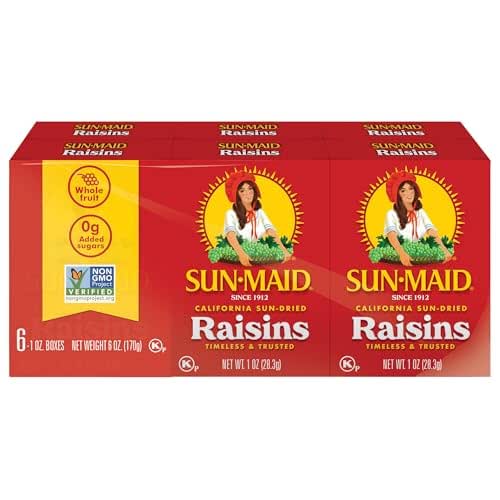 Sun-Maid California Sun-Dried Raisins - (6 Pack) 1 oz Snack-Size